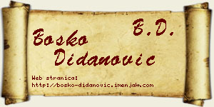 Boško Didanović vizit kartica